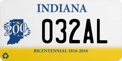 IN license plate 032AL