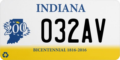 IN license plate 032AV