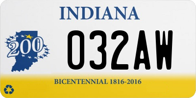 IN license plate 032AW