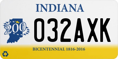 IN license plate 032AXK