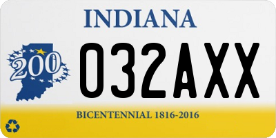 IN license plate 032AXX