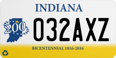 IN license plate 032AXZ