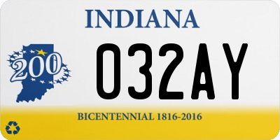 IN license plate 032AY