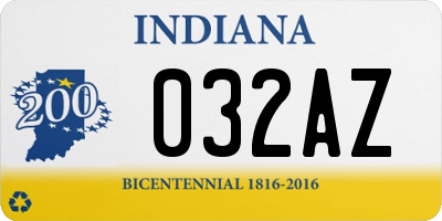 IN license plate 032AZ