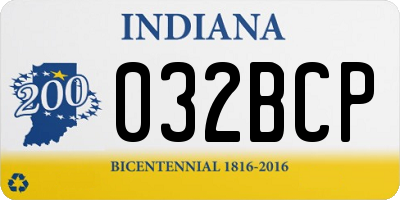 IN license plate 032BCP