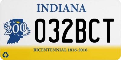 IN license plate 032BCT