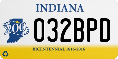 IN license plate 032BPD