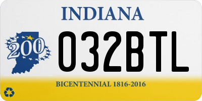IN license plate 032BTL