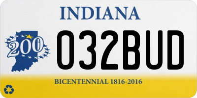 IN license plate 032BUD