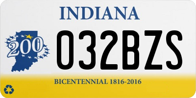 IN license plate 032BZS