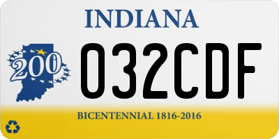 IN license plate 032CDF