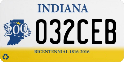 IN license plate 032CEB
