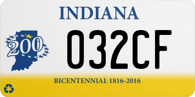 IN license plate 032CF