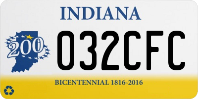 IN license plate 032CFC