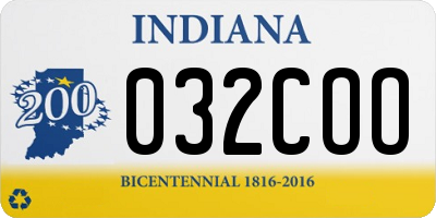 IN license plate 032COO