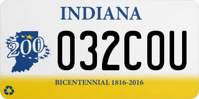IN license plate 032COU