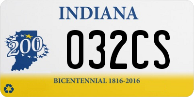 IN license plate 032CS