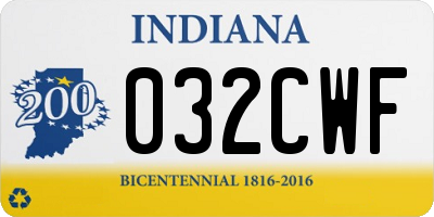 IN license plate 032CWF