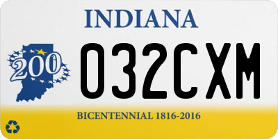 IN license plate 032CXM