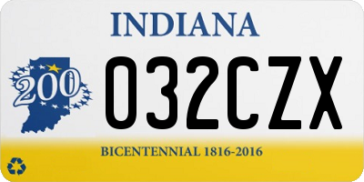 IN license plate 032CZX