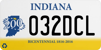 IN license plate 032DCL