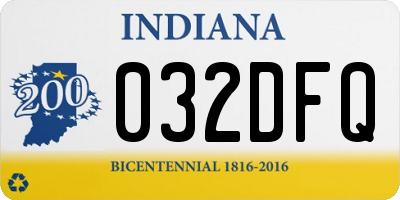 IN license plate 032DFQ