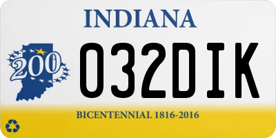 IN license plate 032DIK