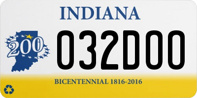 IN license plate 032DOO