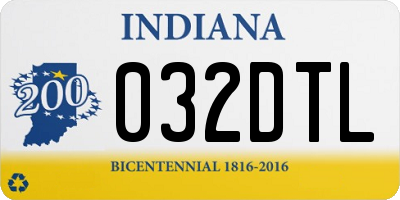 IN license plate 032DTL