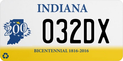 IN license plate 032DX