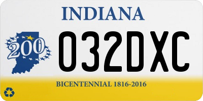 IN license plate 032DXC