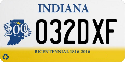 IN license plate 032DXF