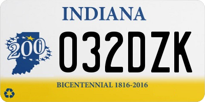 IN license plate 032DZK