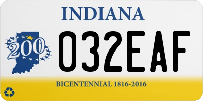IN license plate 032EAF