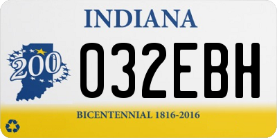 IN license plate 032EBH