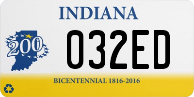 IN license plate 032ED