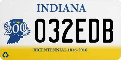 IN license plate 032EDB