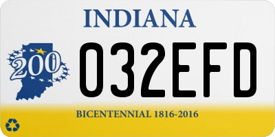 IN license plate 032EFD