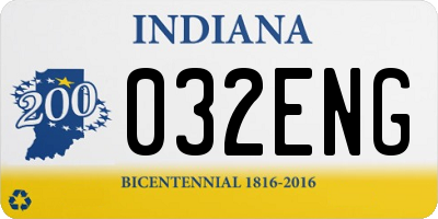 IN license plate 032ENG