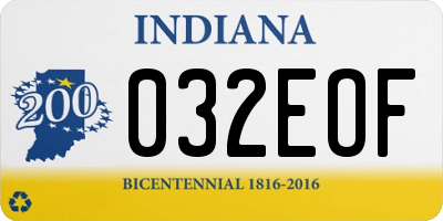 IN license plate 032EOF
