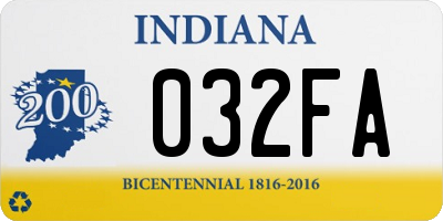 IN license plate 032FA