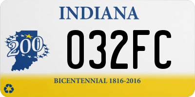 IN license plate 032FC