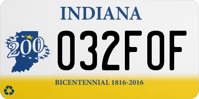 IN license plate 032FOF