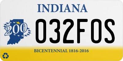 IN license plate 032FOS