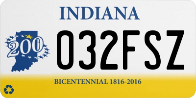 IN license plate 032FSZ
