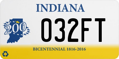 IN license plate 032FT