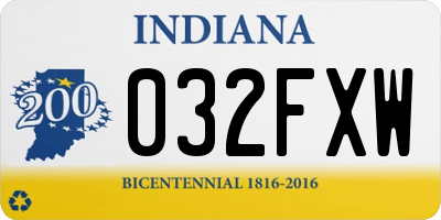 IN license plate 032FXW
