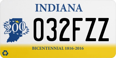 IN license plate 032FZZ