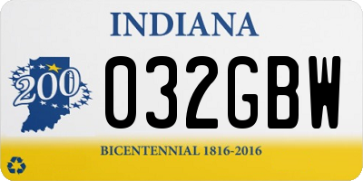 IN license plate 032GBW