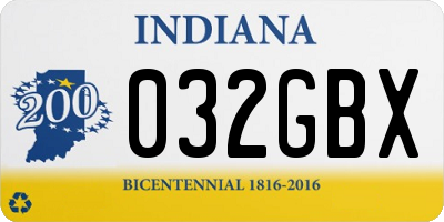 IN license plate 032GBX